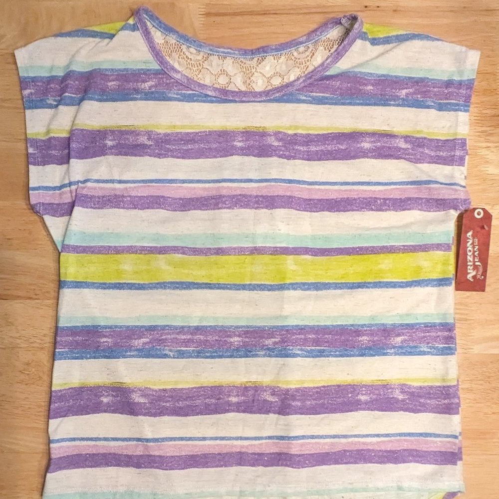 Arizona Jeans Co. Girl's Sleeveless Shirt w/Stripes - Size XL 14/16 Cool Stripe